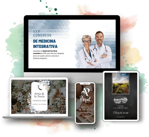 Equipo corporativo presentando un evento empresarial